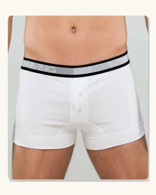 Férfi rávarrt gumis boxer díszgombbal Férfi rávarrt gumis boxer díszgombbal