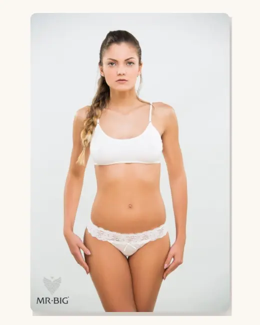 Női csipke pántos tanga pamutból