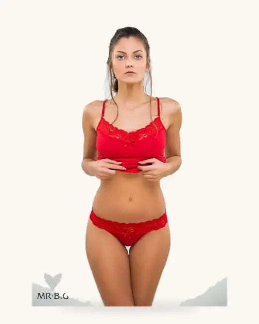 Női csipke pántos tanga pamutból