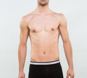 Férfi rávarrt gumis boxer díszgombbal