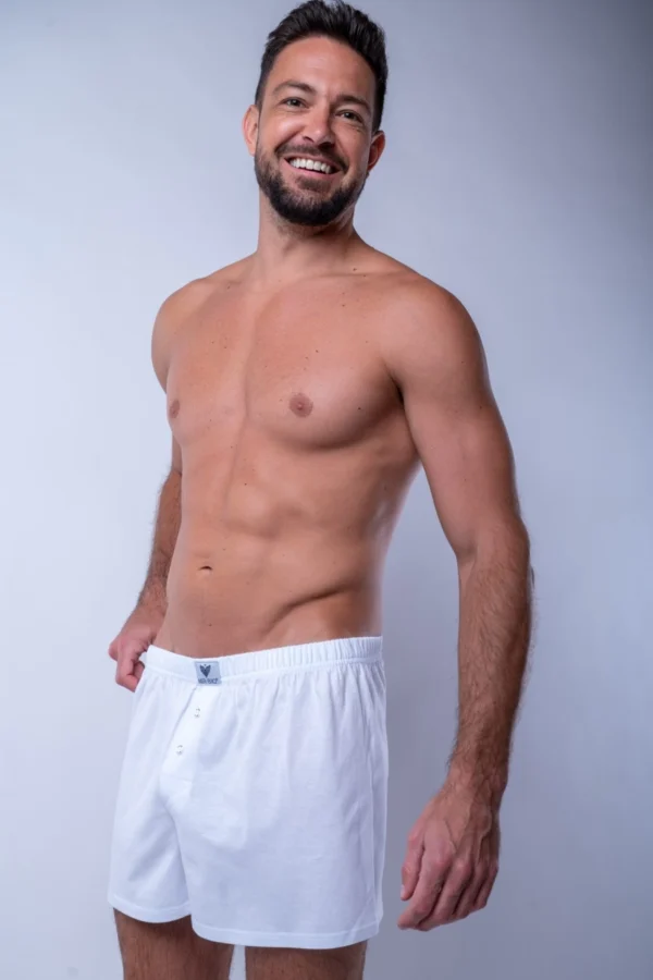 Bőszárú boxer – fehér Bőszárú boxer alsónadrág férfiaknak - 4-7XL – 7. kép