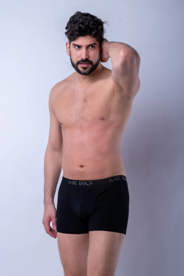 Férfi boxer – fekete Férfi boxer rávarrt gumis classic fazon – 28. kép