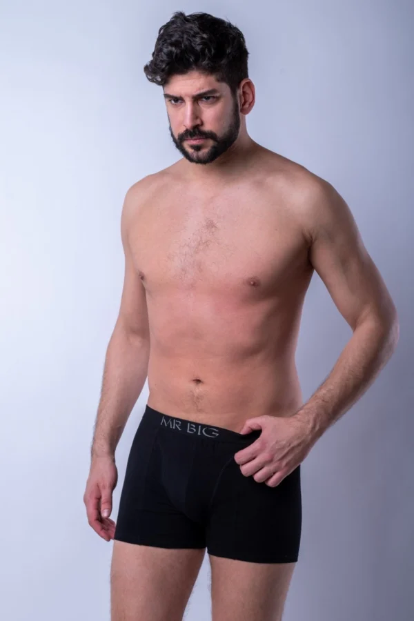 Férfi boxer – fekete Férfi boxer rávarrt gumis classic fazon – 31. kép