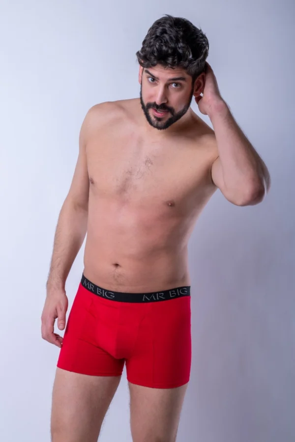 Férfi boxer – piros Férfi boxer rávarrt gumis classic fazon – 30. kép