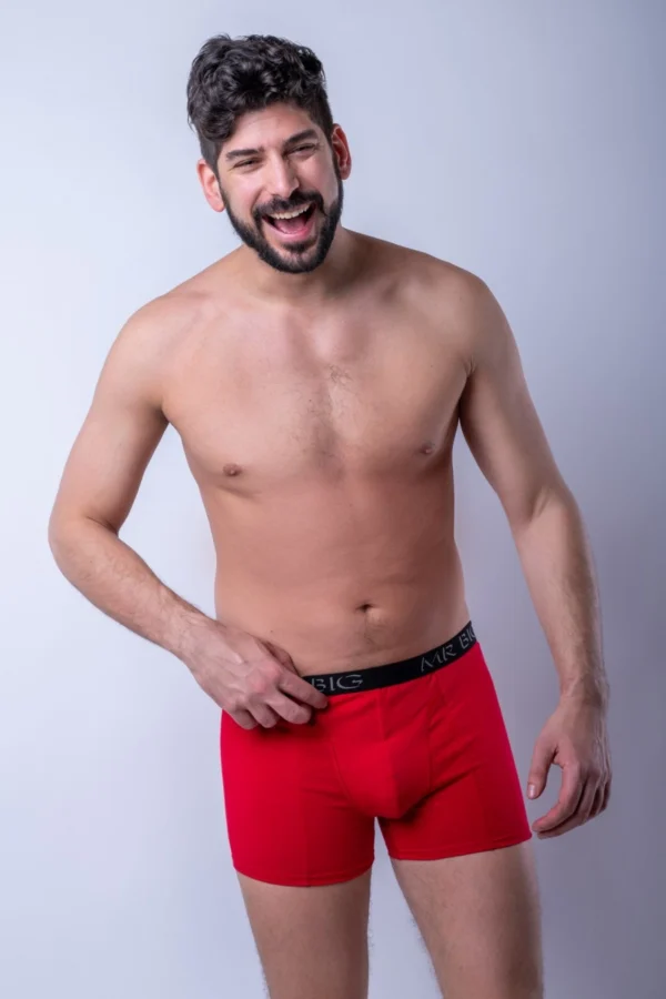 Férfi boxer – piros Férfi boxer rávarrt gumis classic fazon – 34. kép